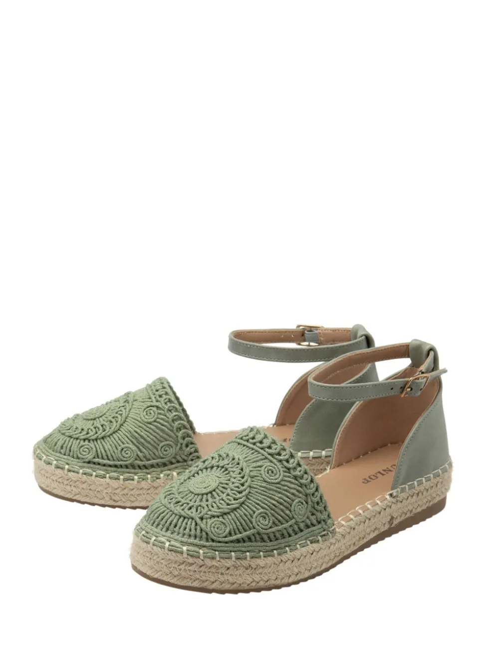 Dunlop Green Ankle Strap Flatform Shoes