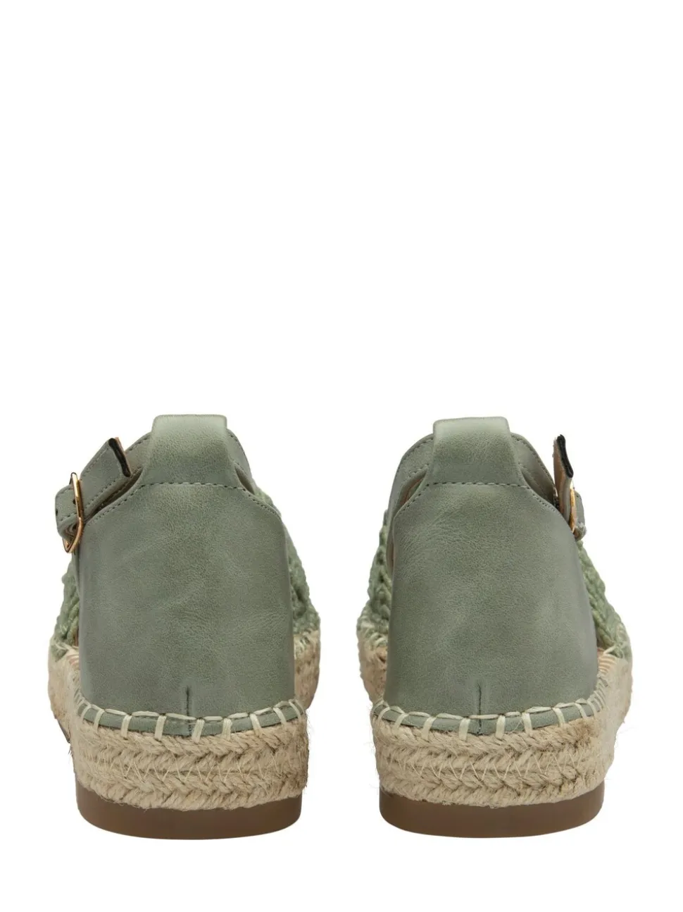Dunlop Green Ankle Strap Flatform Shoes