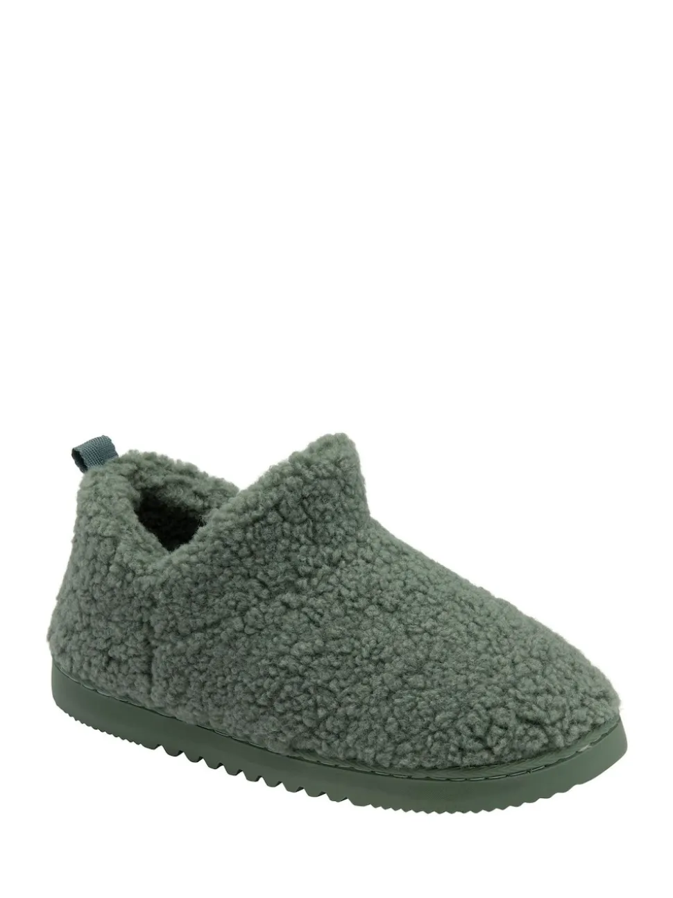 Dunlop Green Faux Fur Full Slippers