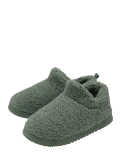 Dunlop Green Faux Fur Full Slippers