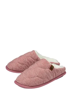 Dunlop Pink Ladies Closed Toe Quilted Mule Slippers