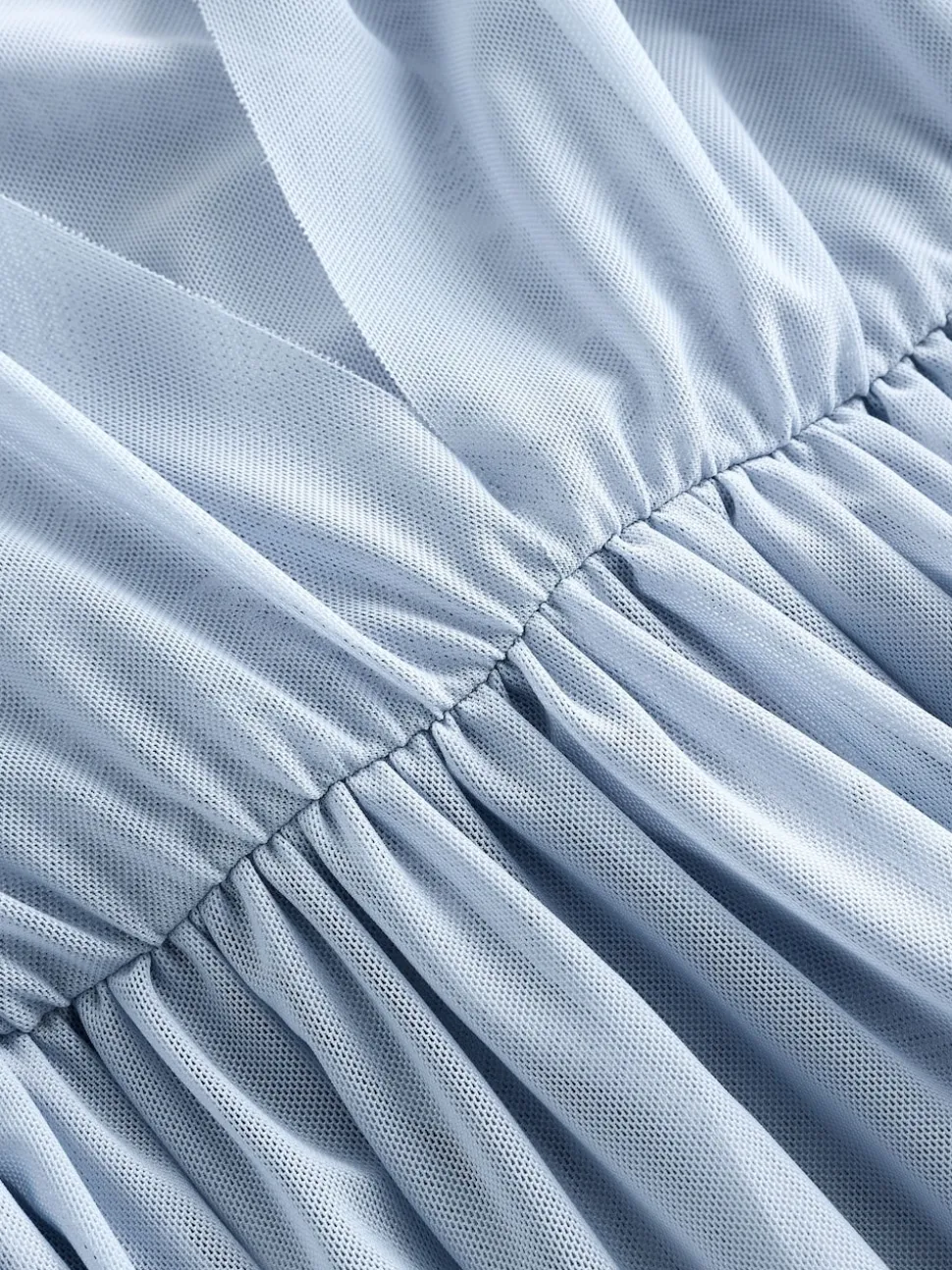 Dusky Blue Mesh Multiway Wedding Guest Bridesmaid Maxi Dress