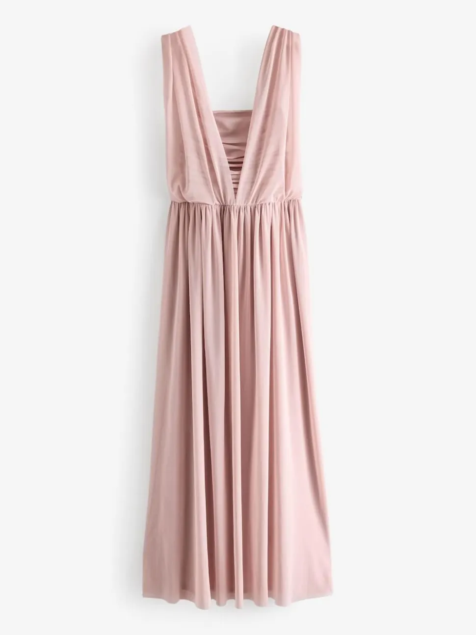 Dusky Pink Mesh Multiway Wedding Guest Bridesmaid Maxi Dress