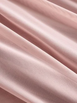 Dusky Pink Mesh Multiway Wedding Guest Bridesmaid Maxi Dress