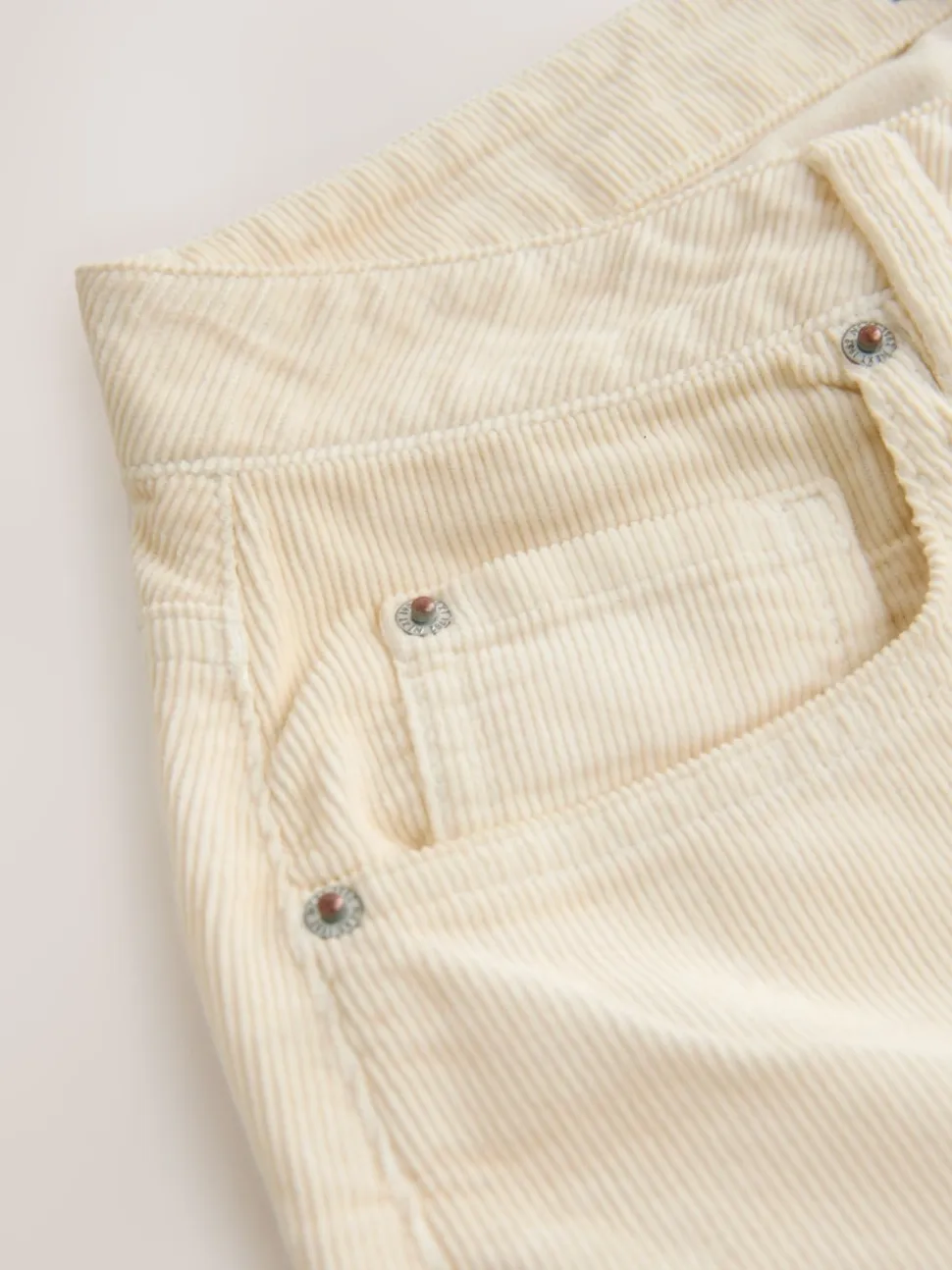 Ecru Cord Barrel Leg Trousers