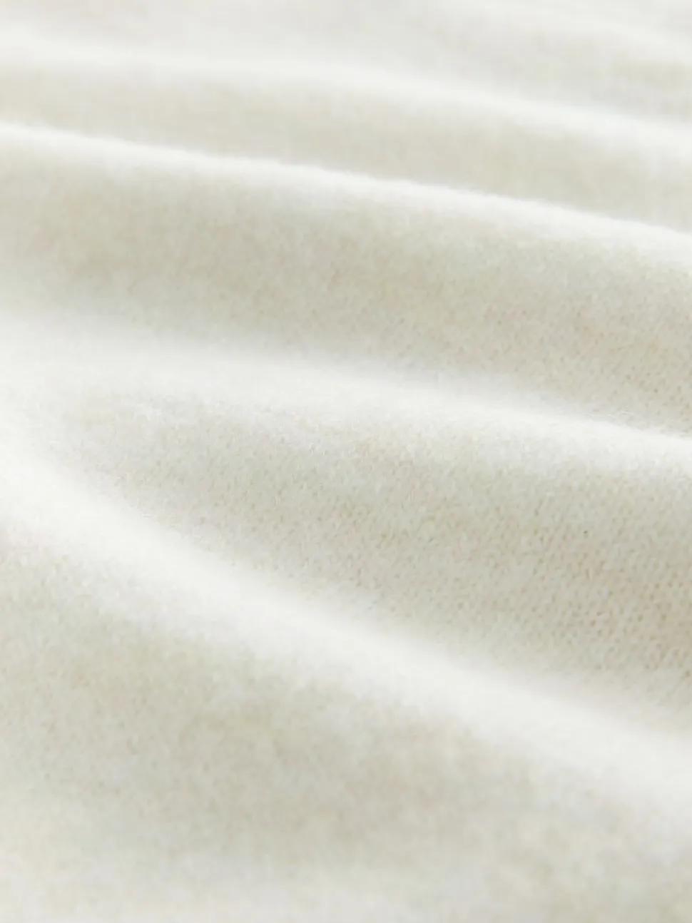 Ecru Crew Neck Knitted Jumper with Wool
