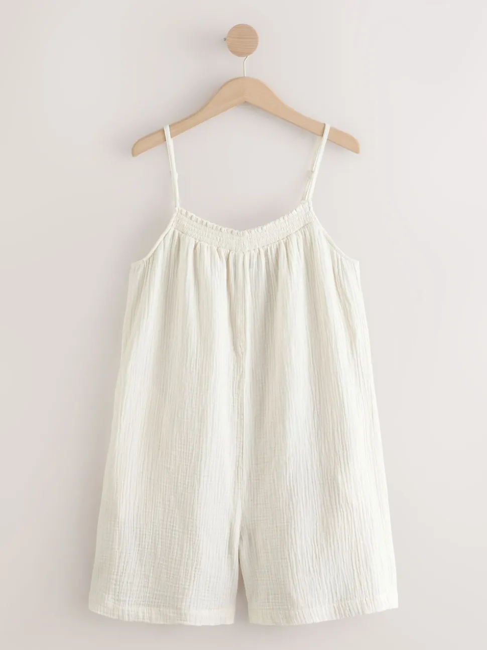 Ecru Double Cloth Playsuit