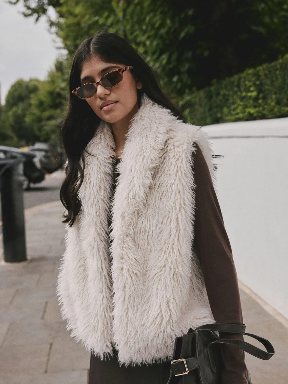 Ecru Faux Fur Gilet