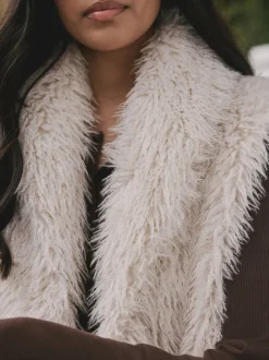 Ecru Faux Fur Gilet