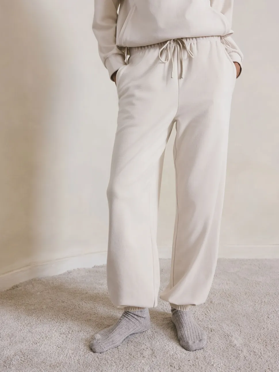 Ecru Fleece Joggers