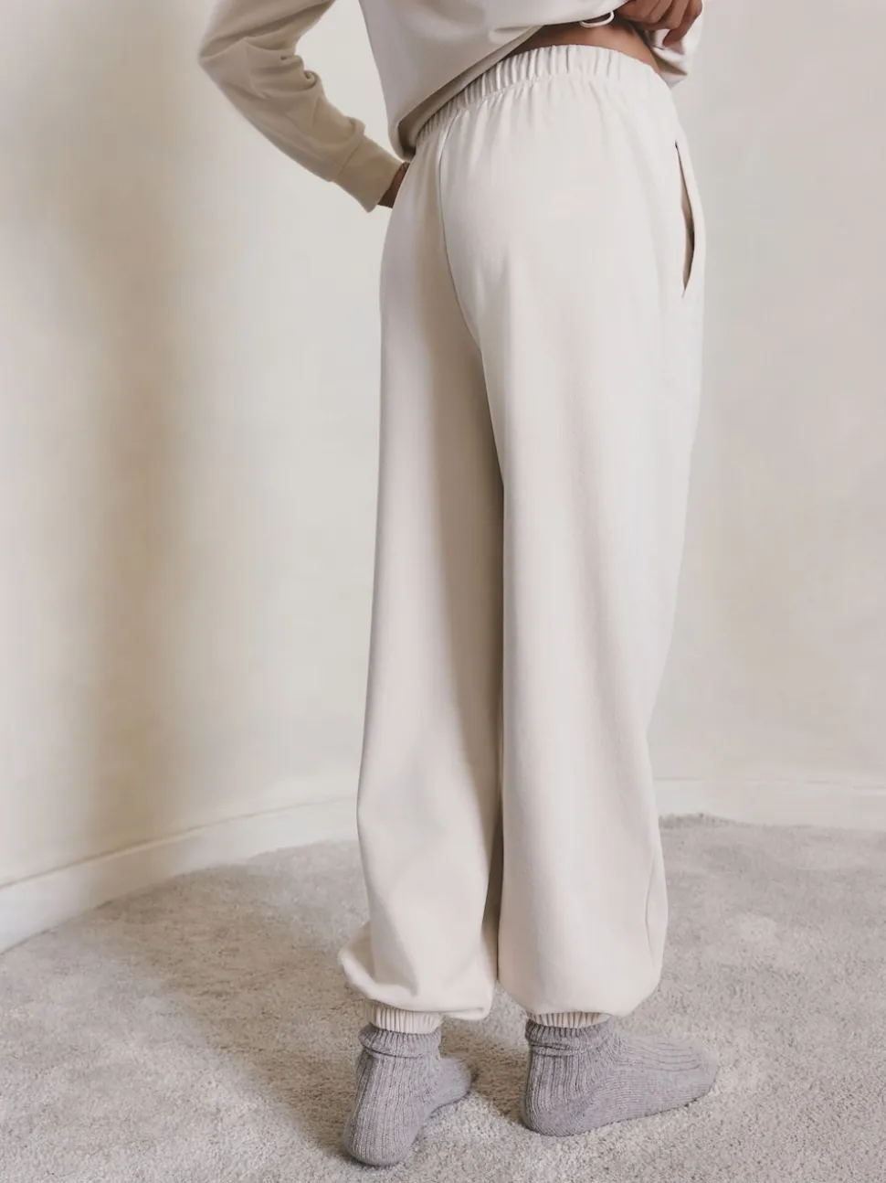 Ecru Fleece Joggers