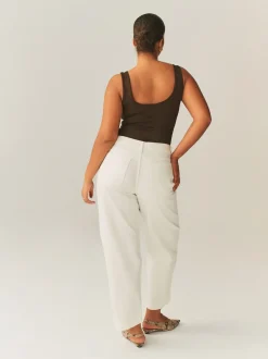 Ecru Hourglass Wide Leg Barrel Denim Jeans