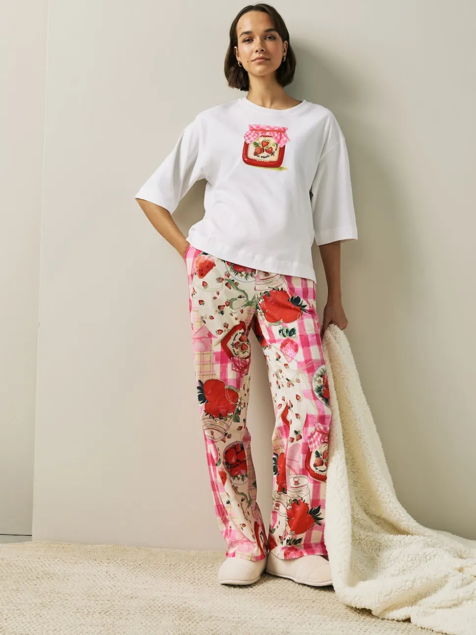 Ecru Jam Short Sleeve Pyjamas