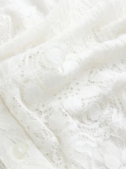 Ecru Lace Half Sleeve Blouse