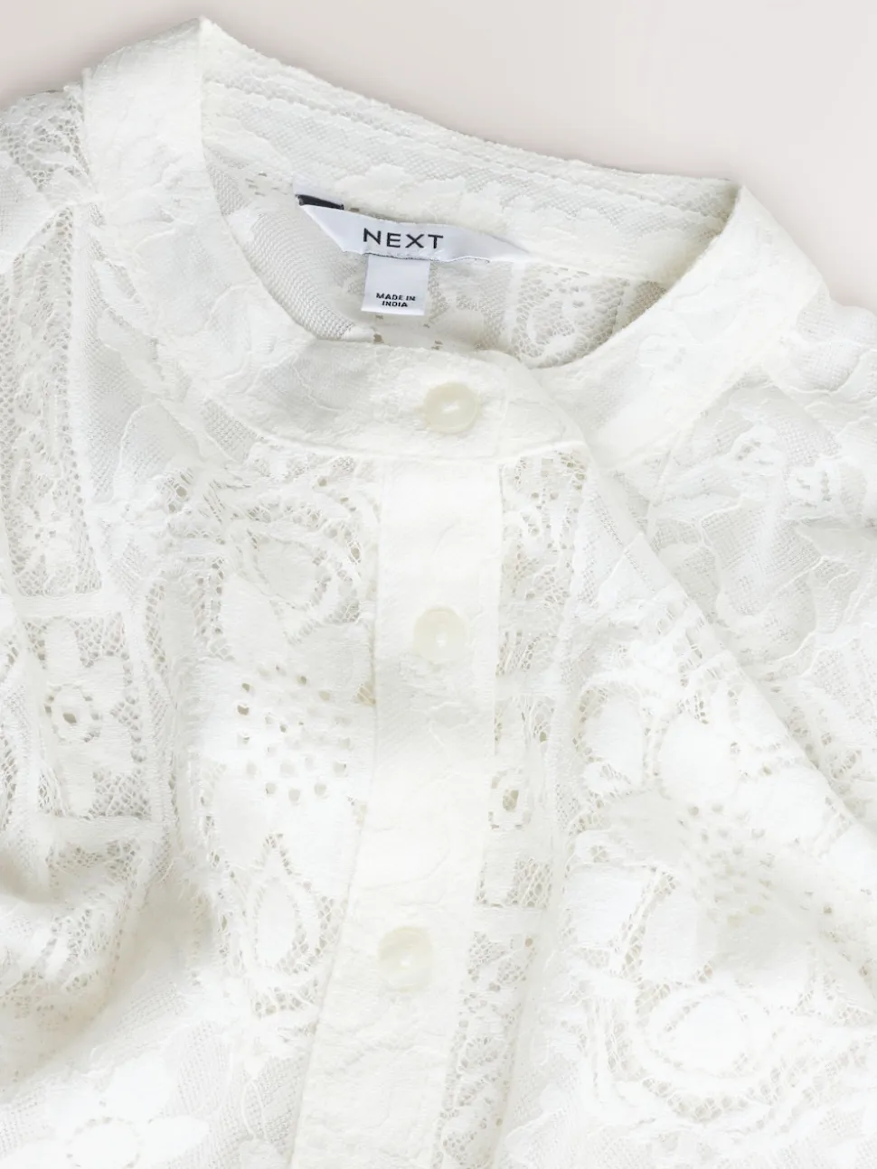 Ecru Lace Half Sleeve Blouse