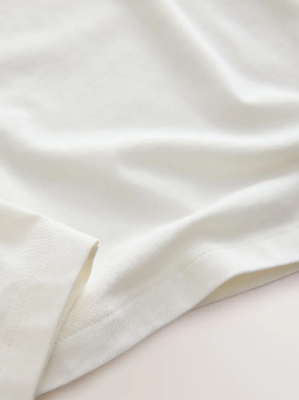Ecru Long Sleeve Boat Neck T-Shirt