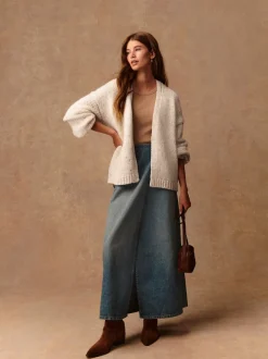 Ecru Neppy Soft Touch Chunky Knit Cardigan