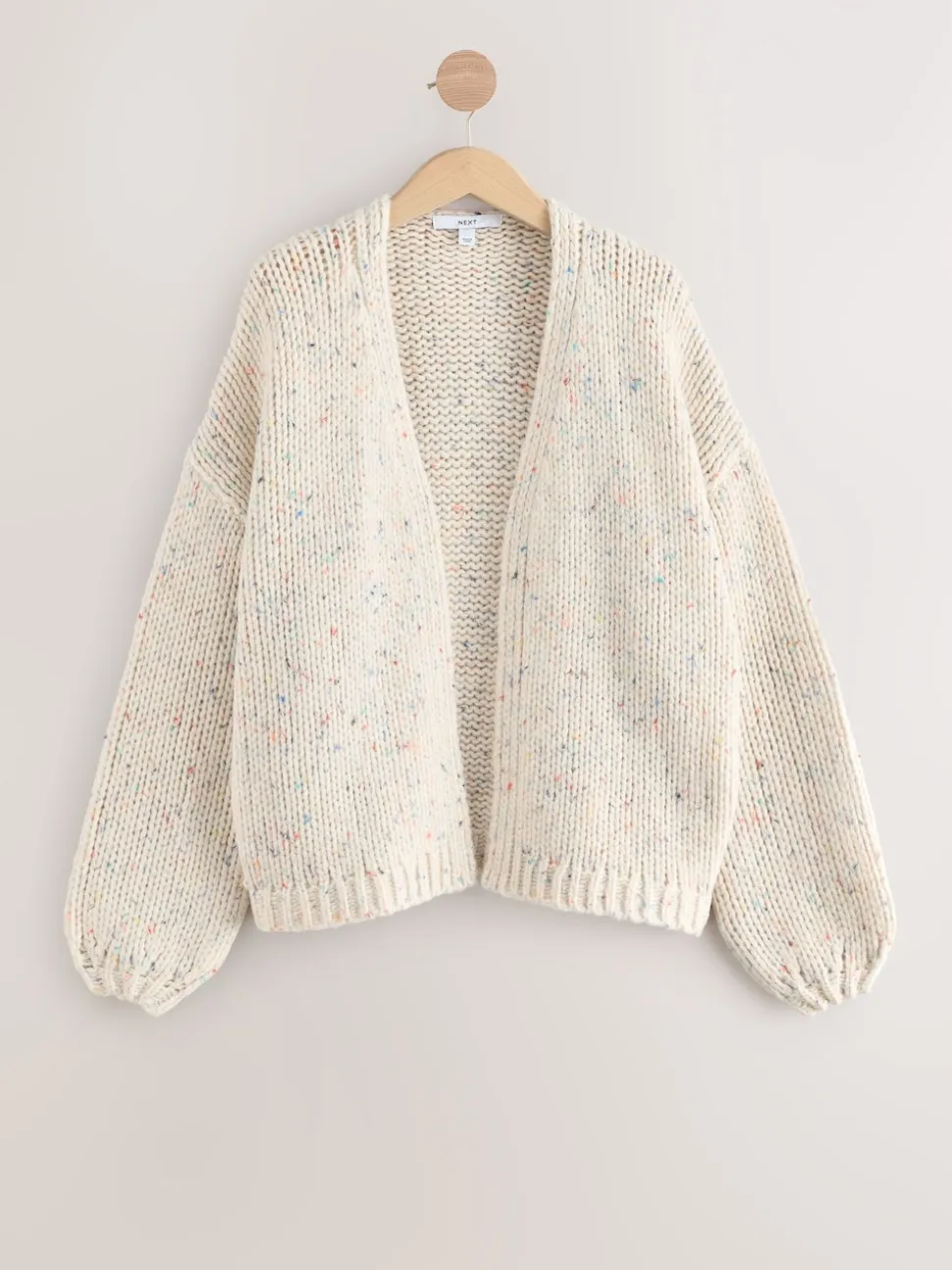 Ecru Neppy Soft Touch Chunky Knit Cardigan