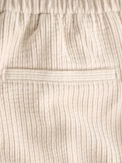 Ecru Wide Leg Soft Cord Trousers