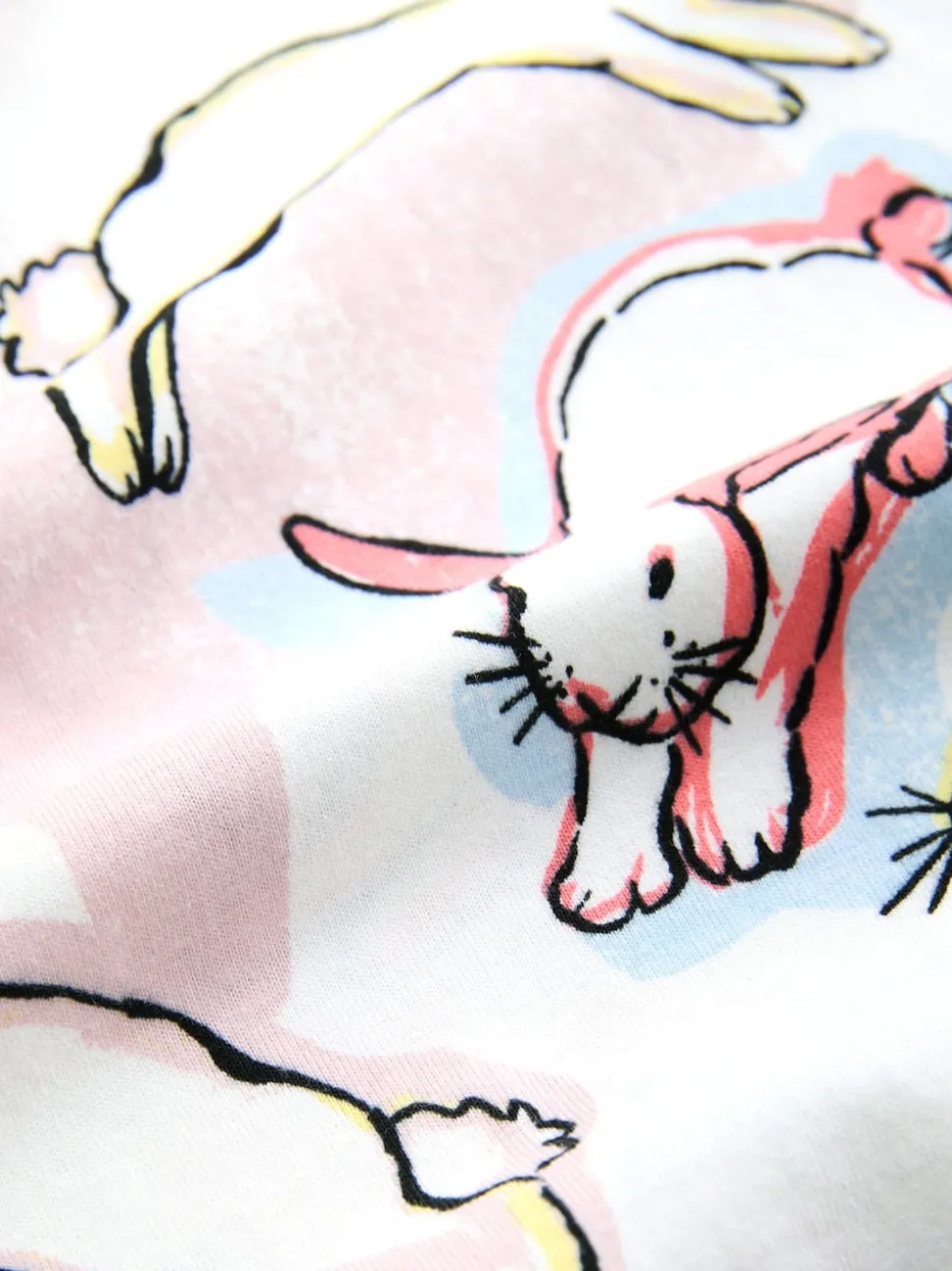 Ecru/Pink Bunny Long Sleeve Pyjamas
