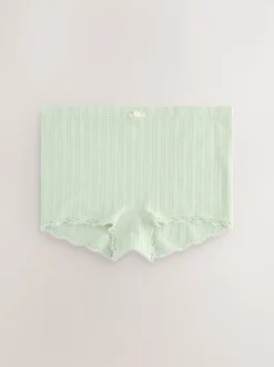 Ecru/Pink Short Seamfree Pointelle Knickers 3 Pack