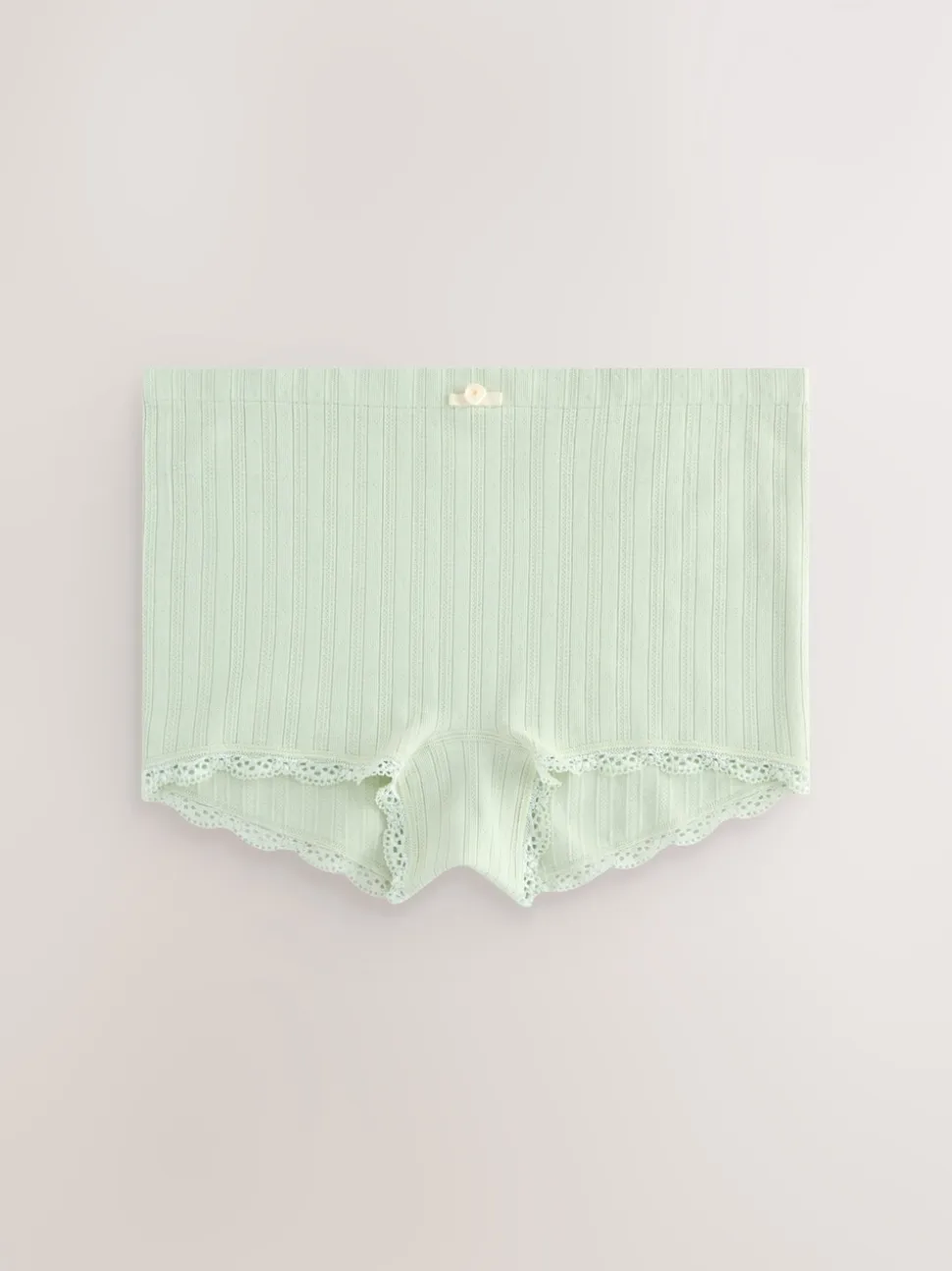 Ecru/Pink Short Seamfree Pointelle Knickers 3 Pack