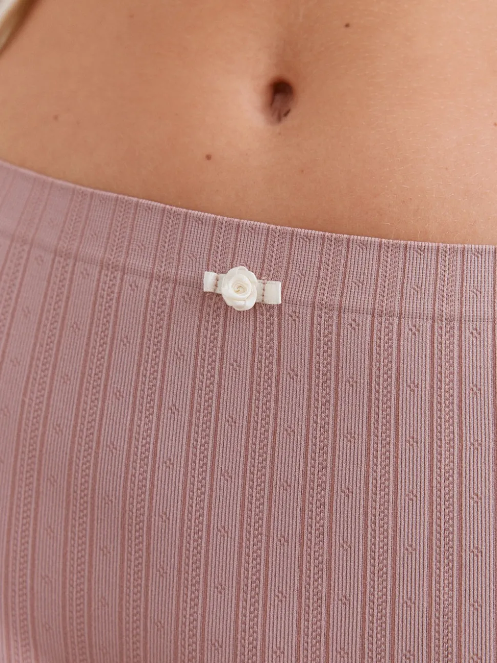 Ecru/Pink Short Seamfree Pointelle Knickers 3 Pack
