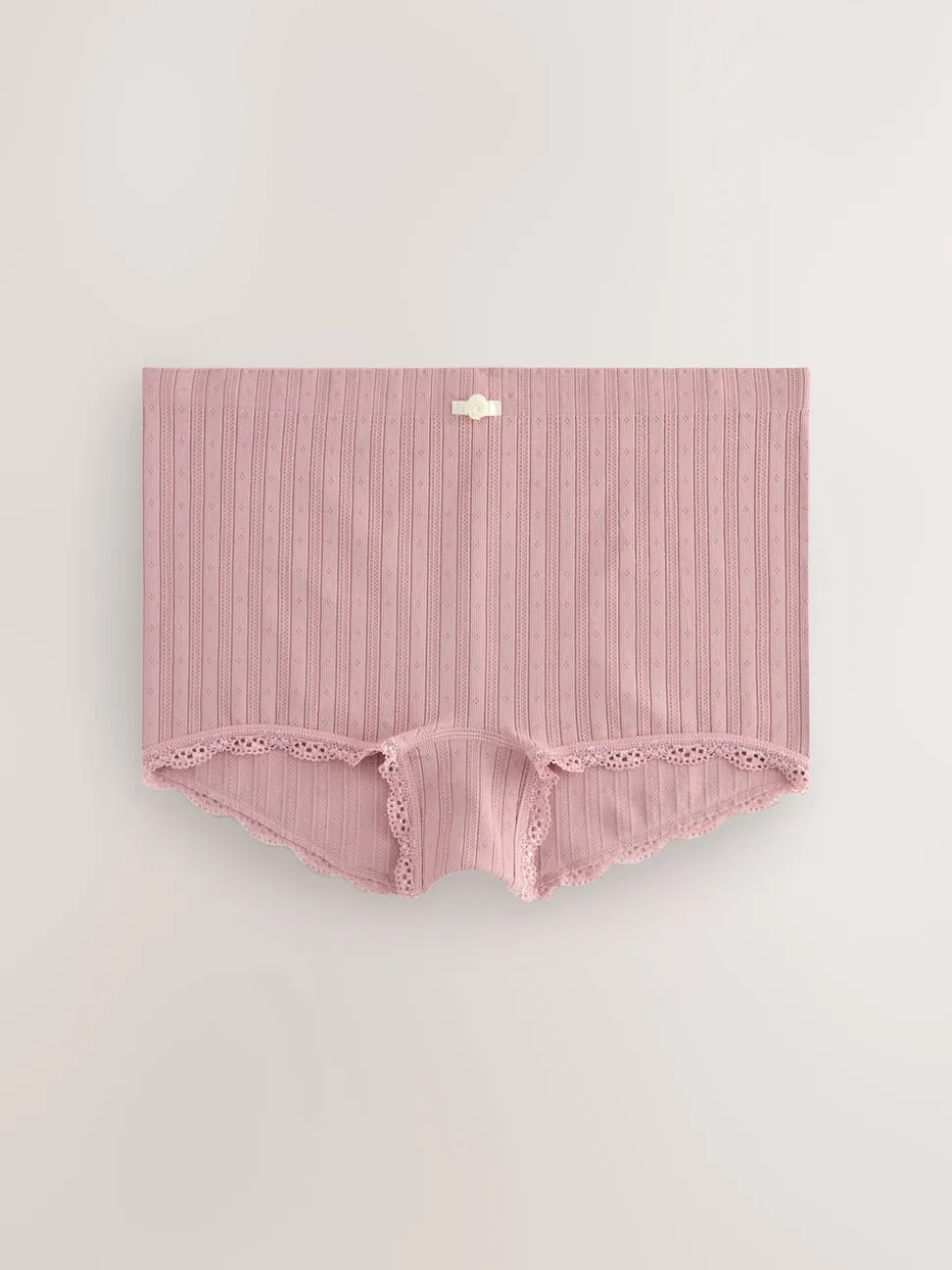 Ecru/Pink Short Seamfree Pointelle Knickers 3 Pack
