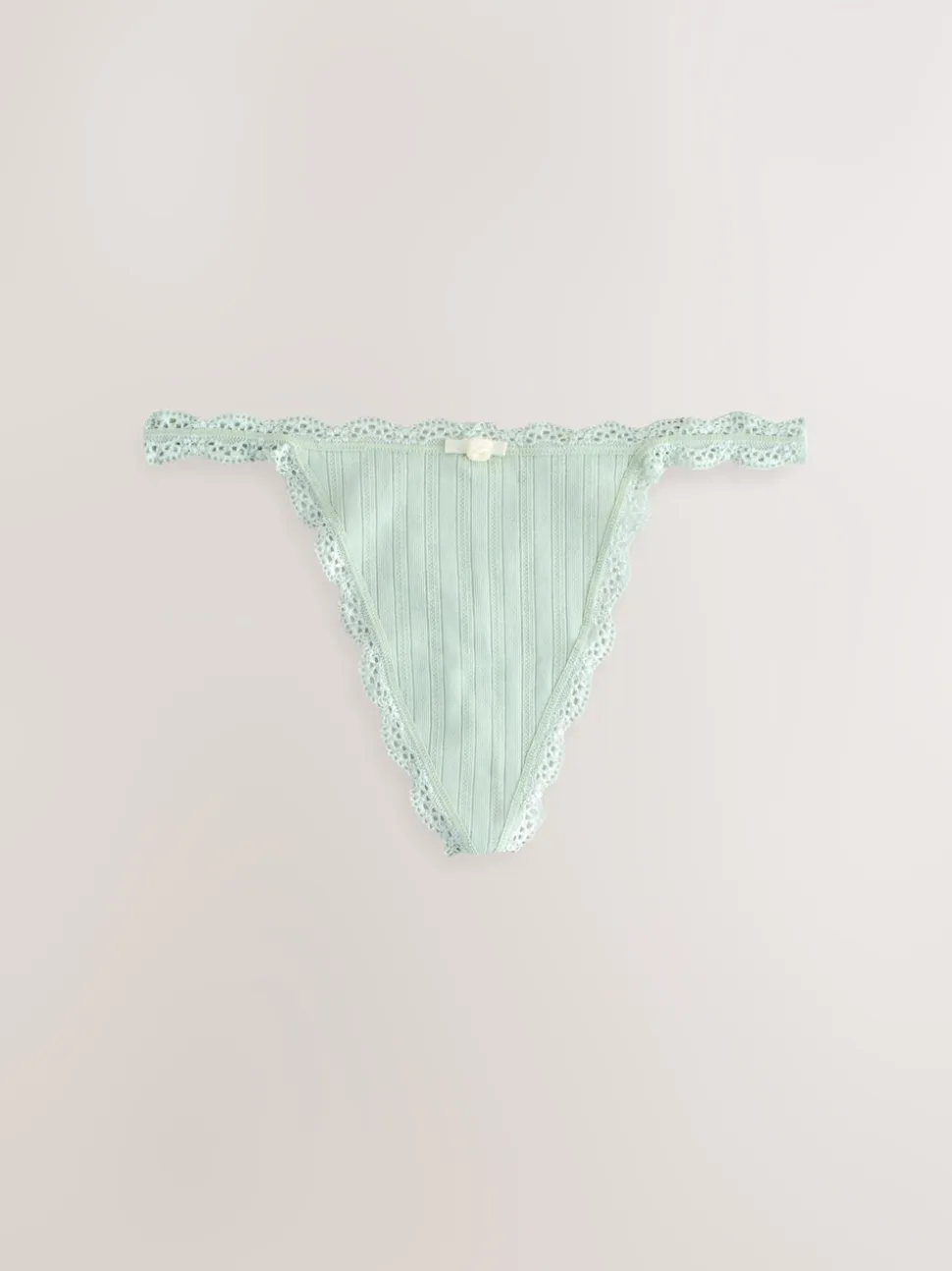 Ecru/Pink Thong Seamfree Pointelle Knickers 3 Pack