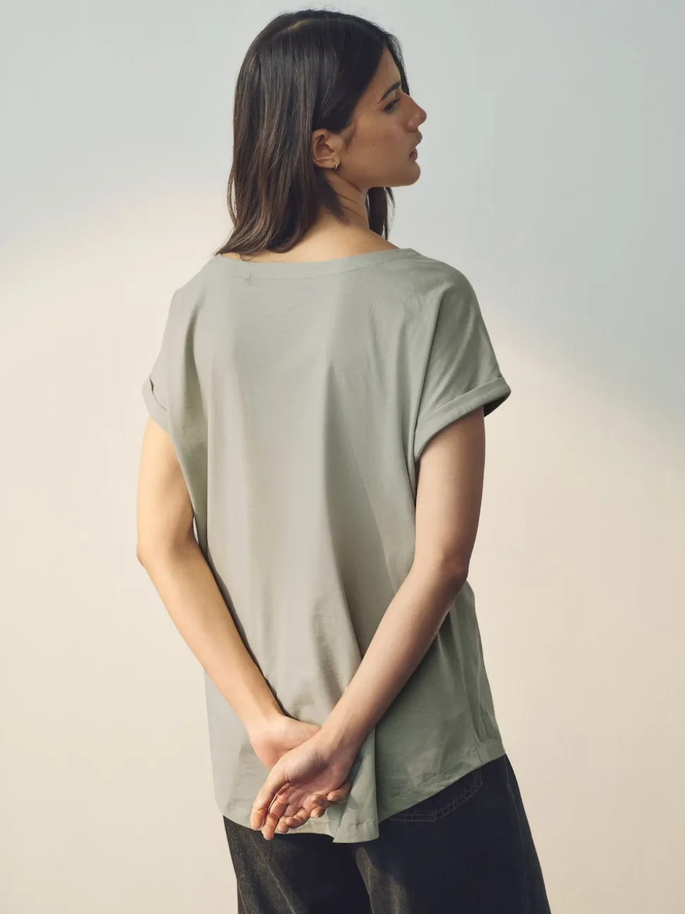 Ecru/Taupe/Brown/Blue/Yellow Cap Sleeve T-Shirts 5 Pack