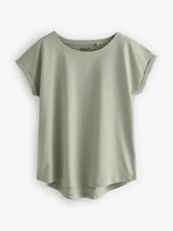 Ecru/Taupe/Brown/Blue/Yellow Cap Sleeve T-Shirts 5 Pack