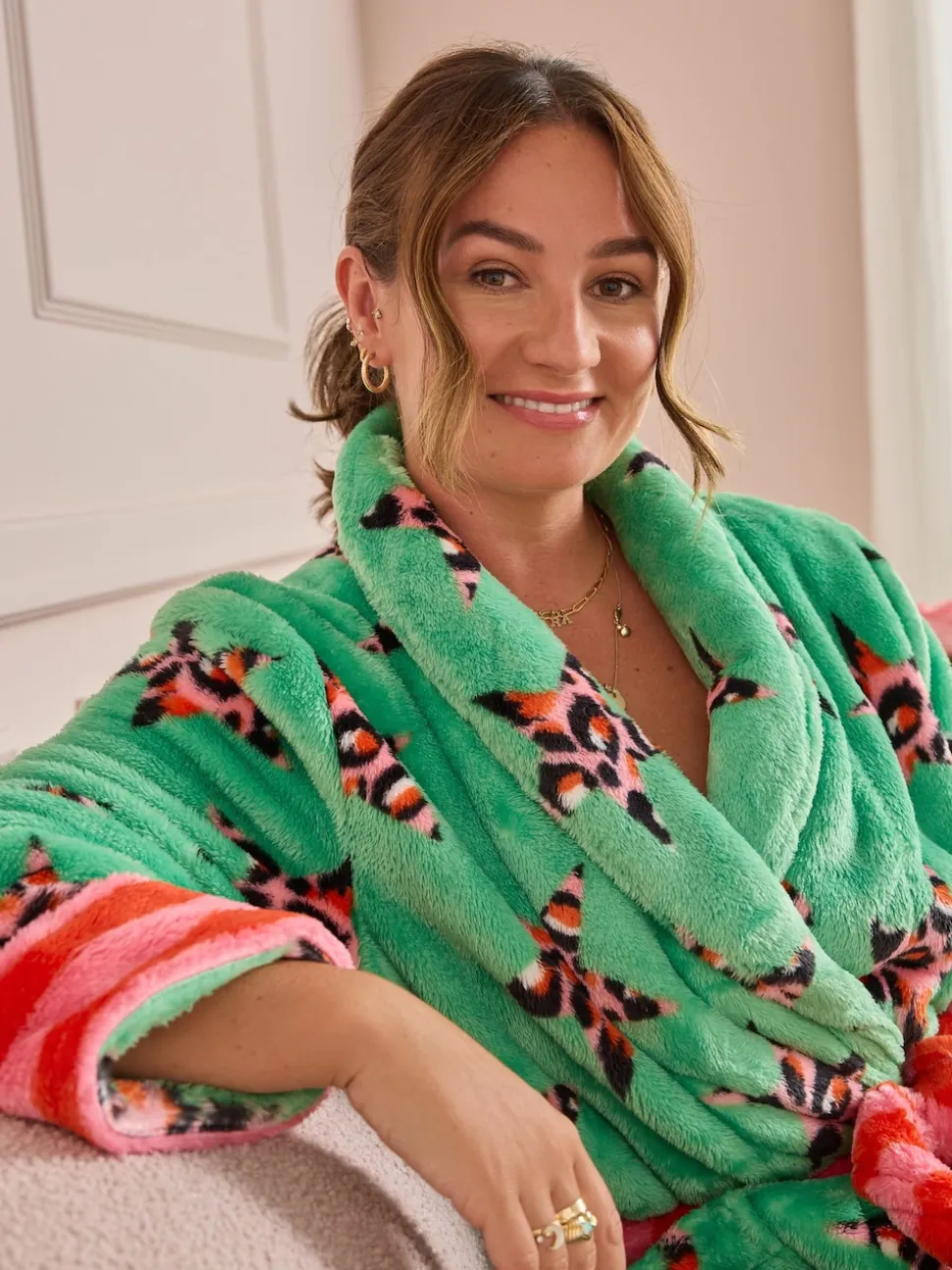 Eleanor Bowmer Leopard Print Fleece Robe