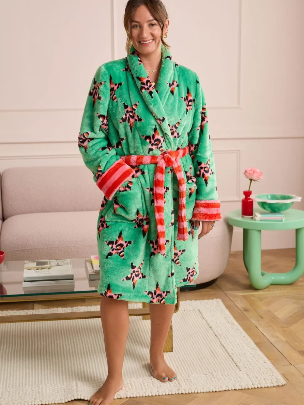 Eleanor Bowmer Leopard Print Fleece Robe