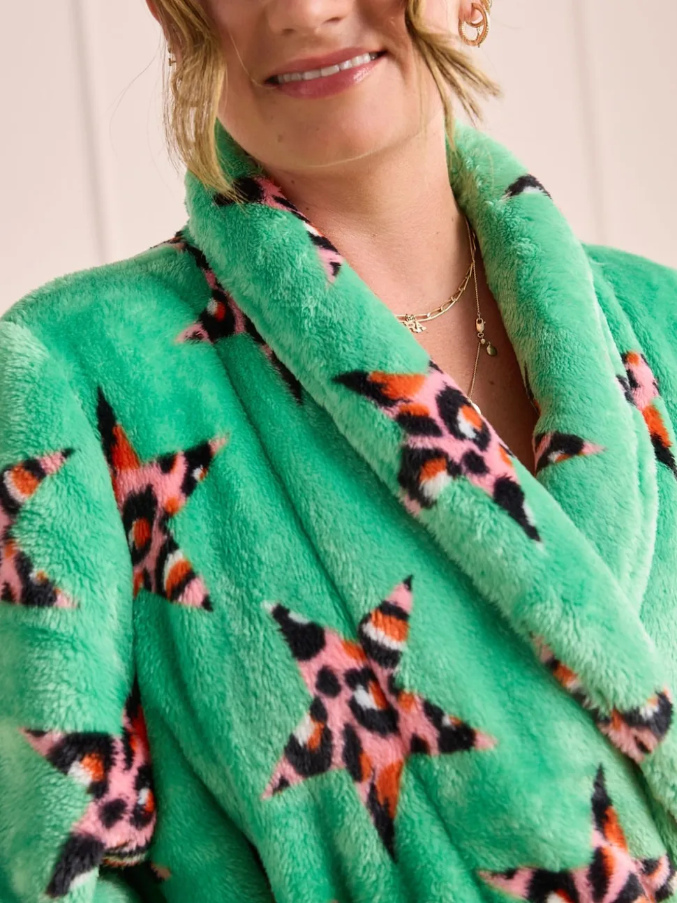 Eleanor Bowmer Leopard Print Fleece Robe
