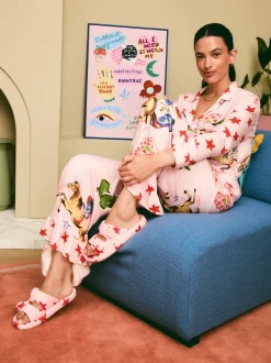 Eleanor Bowmer Pink Star Slider Slippers