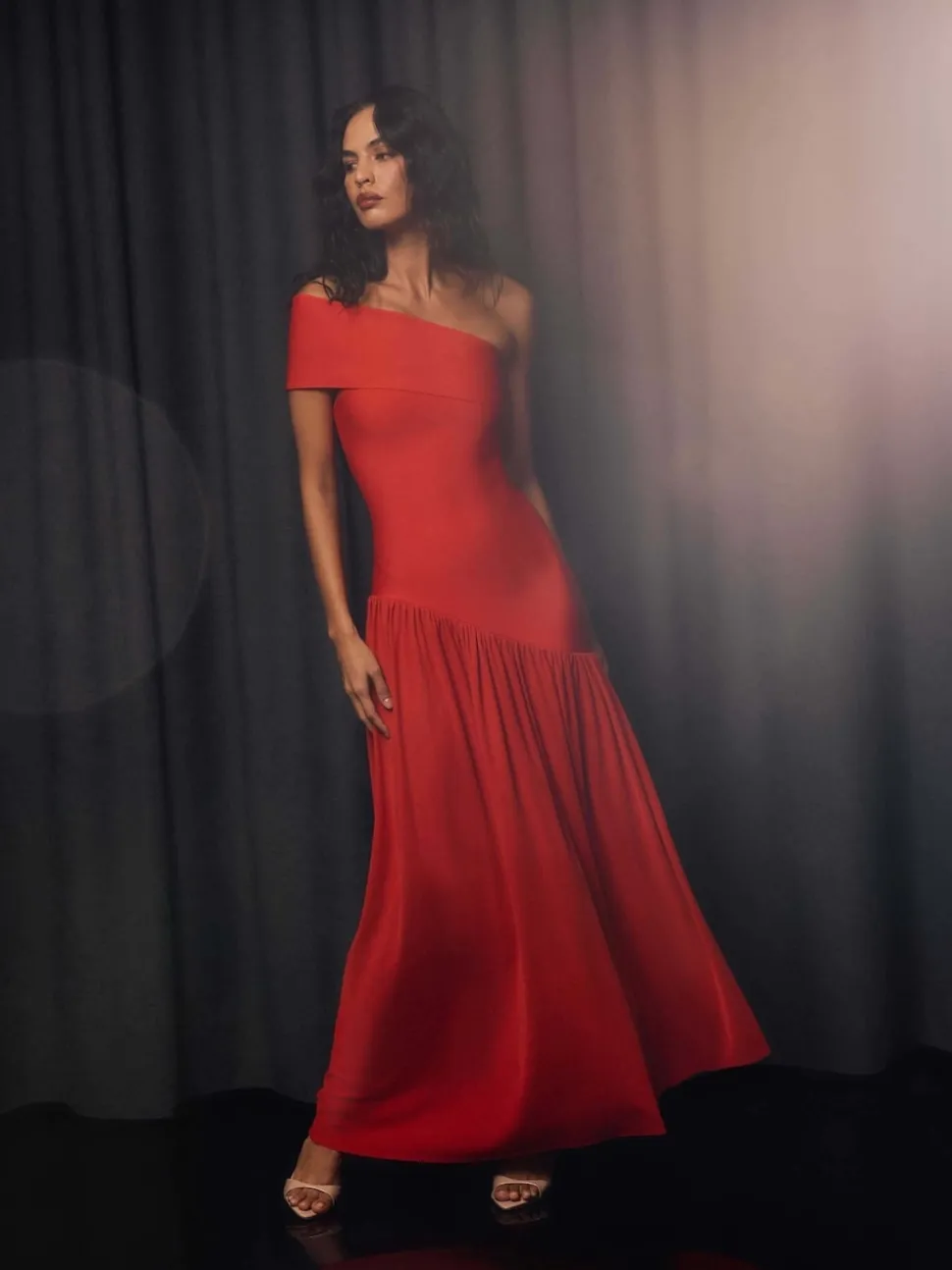Elliatt Orange Jesselle Asymmetrical Bandage Dress