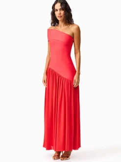 Elliatt Orange Jesselle Asymmetrical Bandage Dress