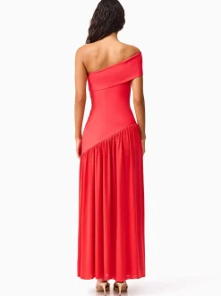 Elliatt Orange Jesselle Asymmetrical Bandage Dress