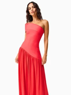 Elliatt Orange Jesselle Asymmetrical Bandage Dress