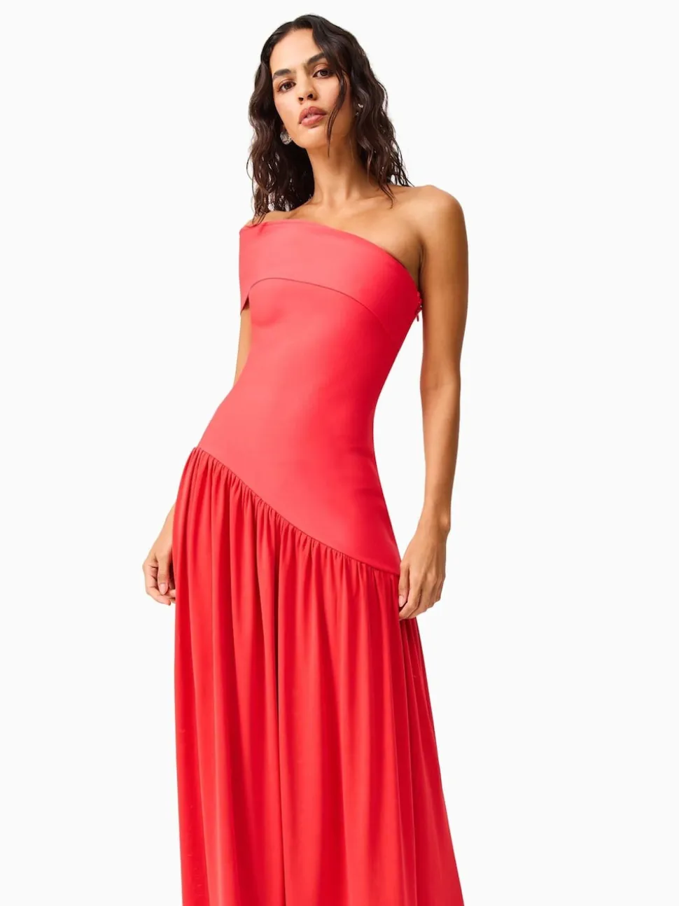 Elliatt Orange Jesselle Asymmetrical Bandage Dress