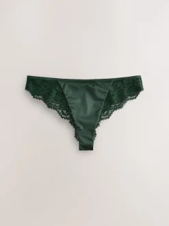 Emerald Green Lace Bow Back Knickers