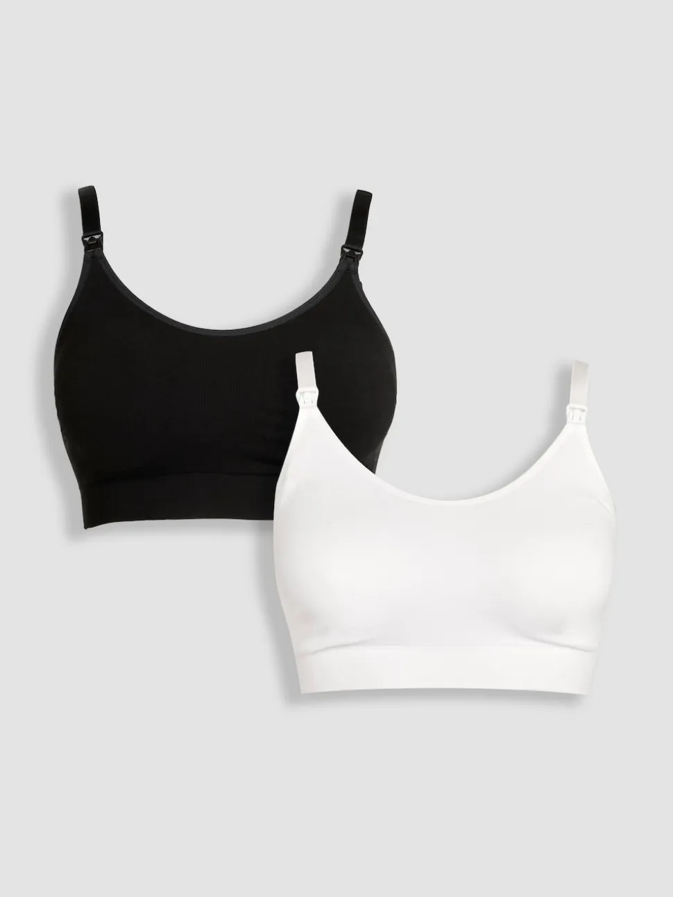 Emma Jane Black and White 2-Pack Cotton Seamless Nursing Bras
