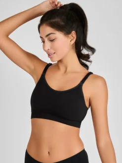 Emma Jane Black and White 2-Pack Cotton Seamless Nursing Bras