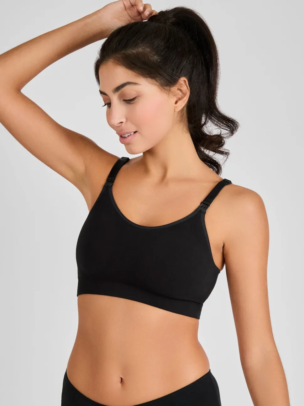 Emma Jane Black and White 2-Pack Cotton Seamless Nursing Bras