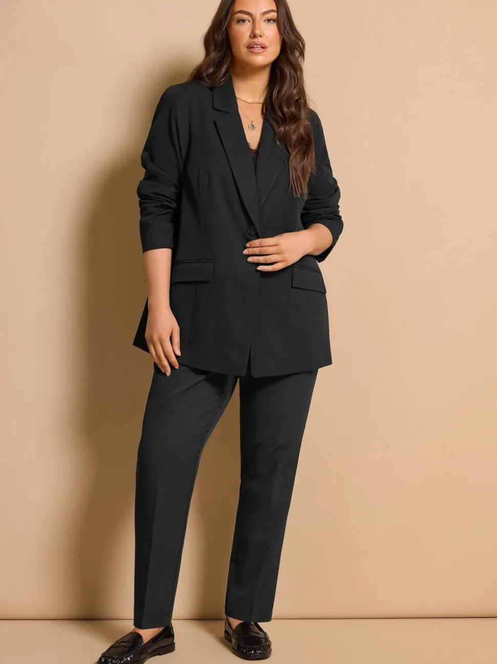 Evans Black Edge To Edge Blazer
