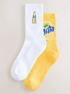 Fanta Lemon License Ribbed Ankle Socks 2 Pack