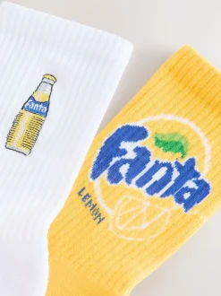 Fanta Lemon License Ribbed Ankle Socks 2 Pack
