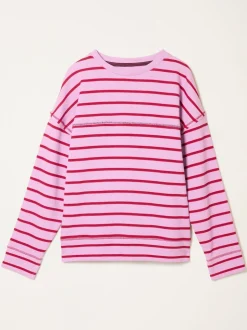 FatFace Airlie Lilac Purple Breton Stripe Crew Sweat