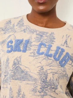 FatFace Alex Natural Ski Club Crew Sweatshirt