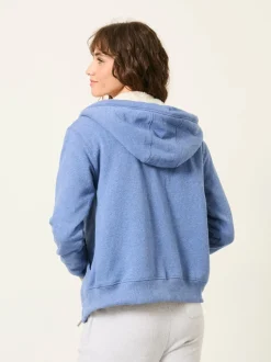 FatFace Amy Pale Blue Borg Lined Zip Through Hoodie